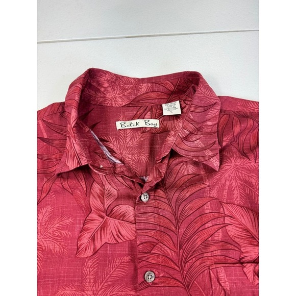 Batik Bay Mens Hawaiian Shirt Palm Tree Print Short Sleeve Casual Red L - Picture 3 of 7